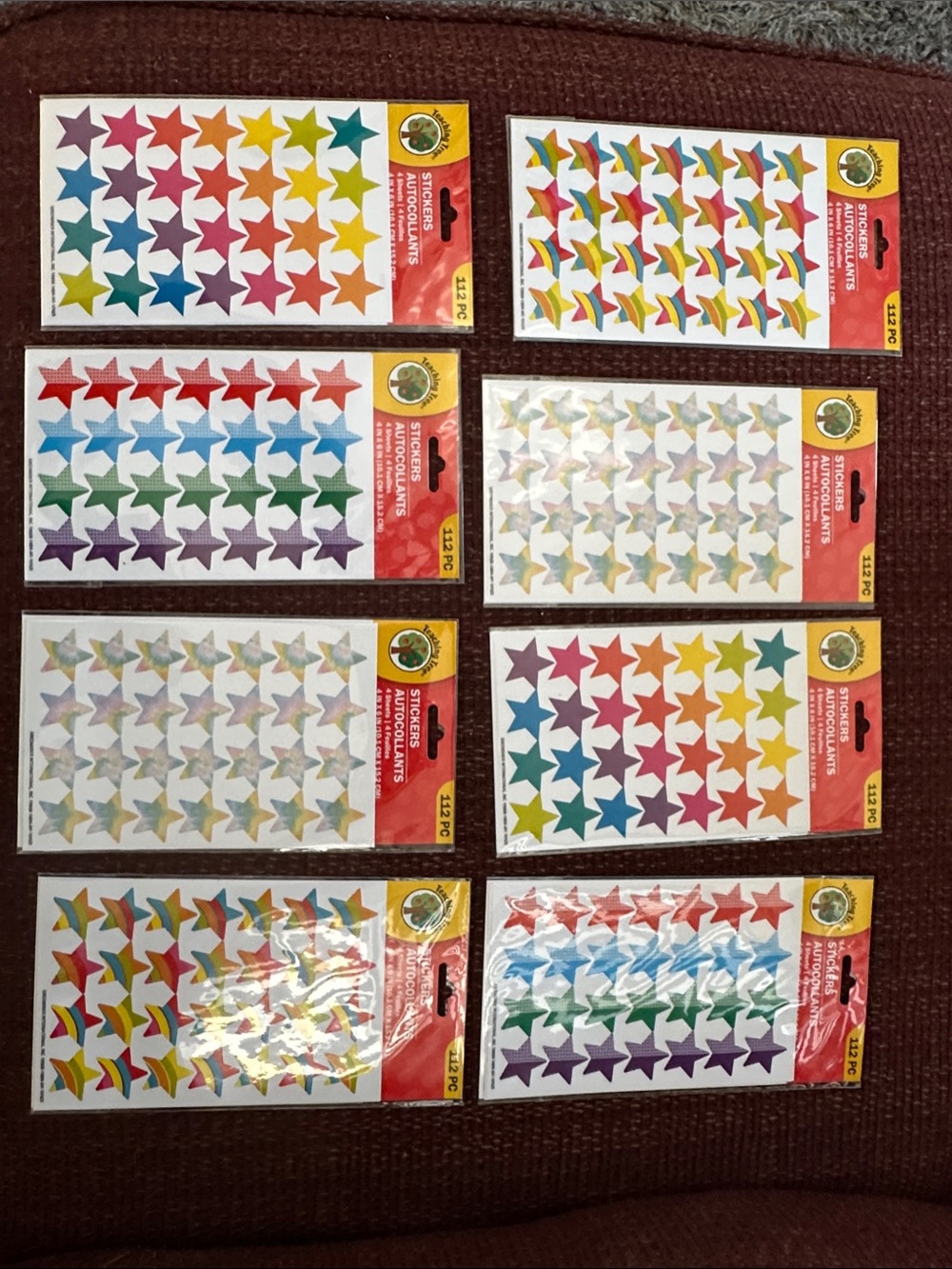 Assorted Multicolor Star Sticker Sheets - Party Supplies